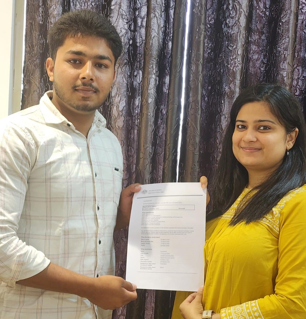 Visa or offer letter awarded to successful immigration consultancy client