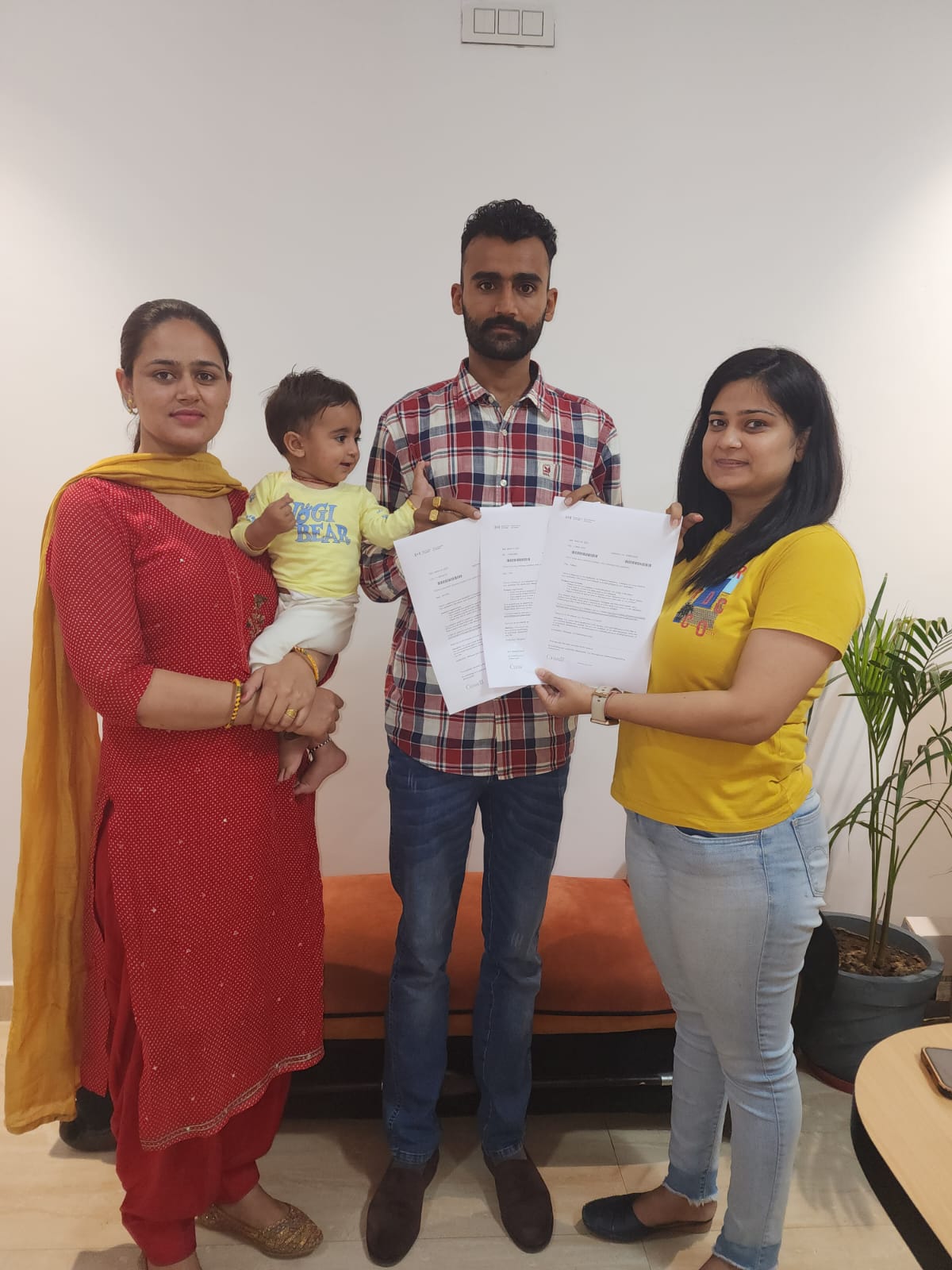 Visa or offer letter awarded to successful immigration consultancy client