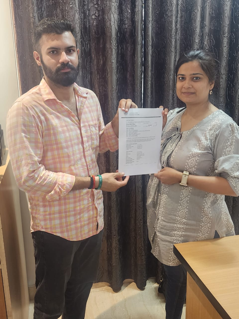 Visa or offer letter awarded to successful immigration consultancy client