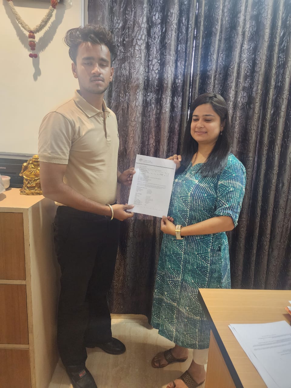 Visa or offer letter awarded to successful immigration consultancy client