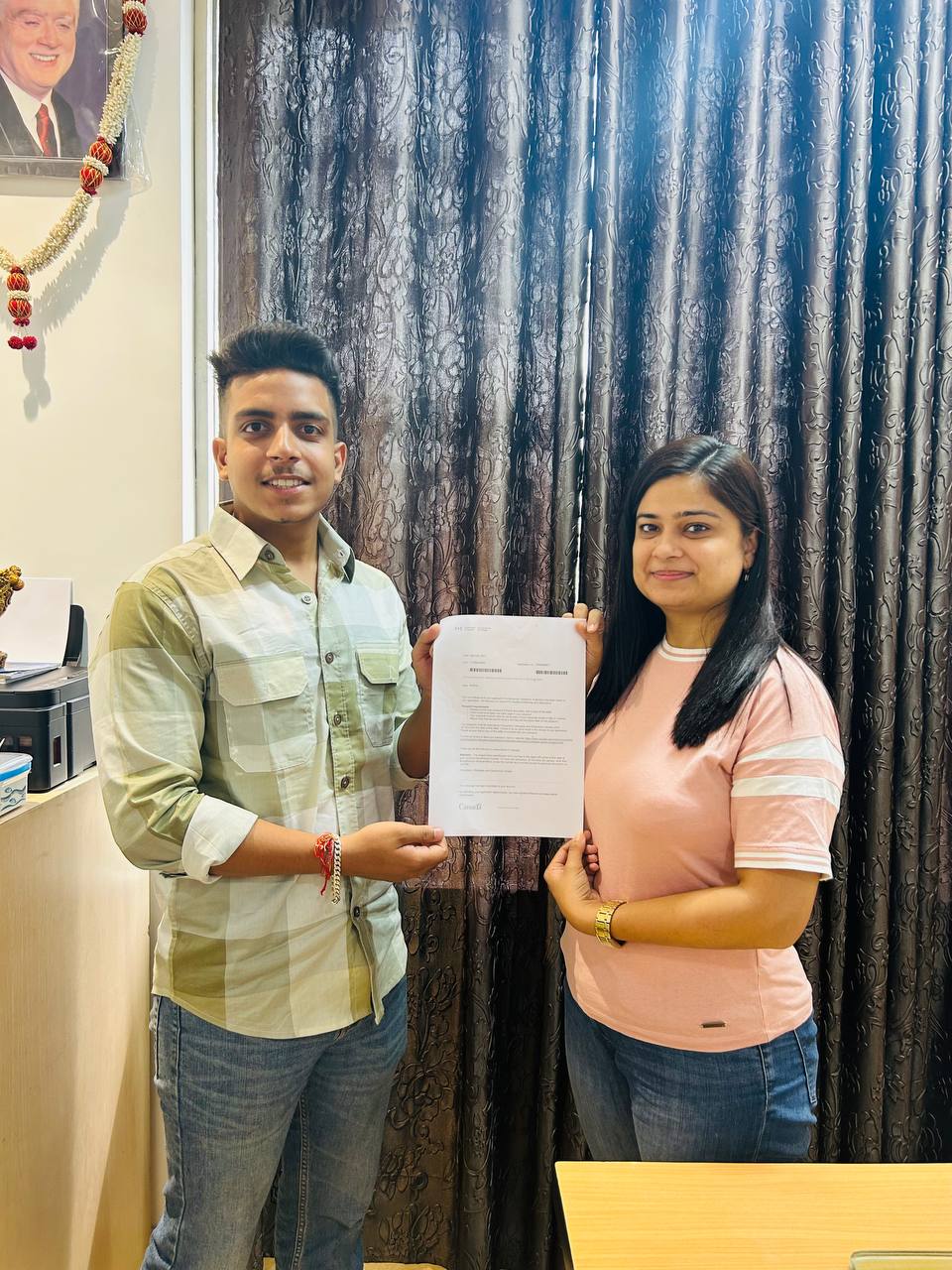 Visa or offer letter awarded to successful immigration consultancy client