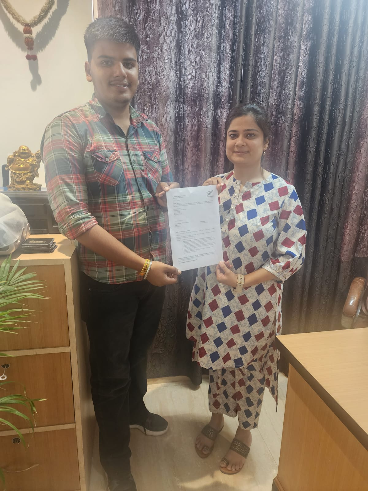 Visa or offer letter awarded to successful immigration consultancy client