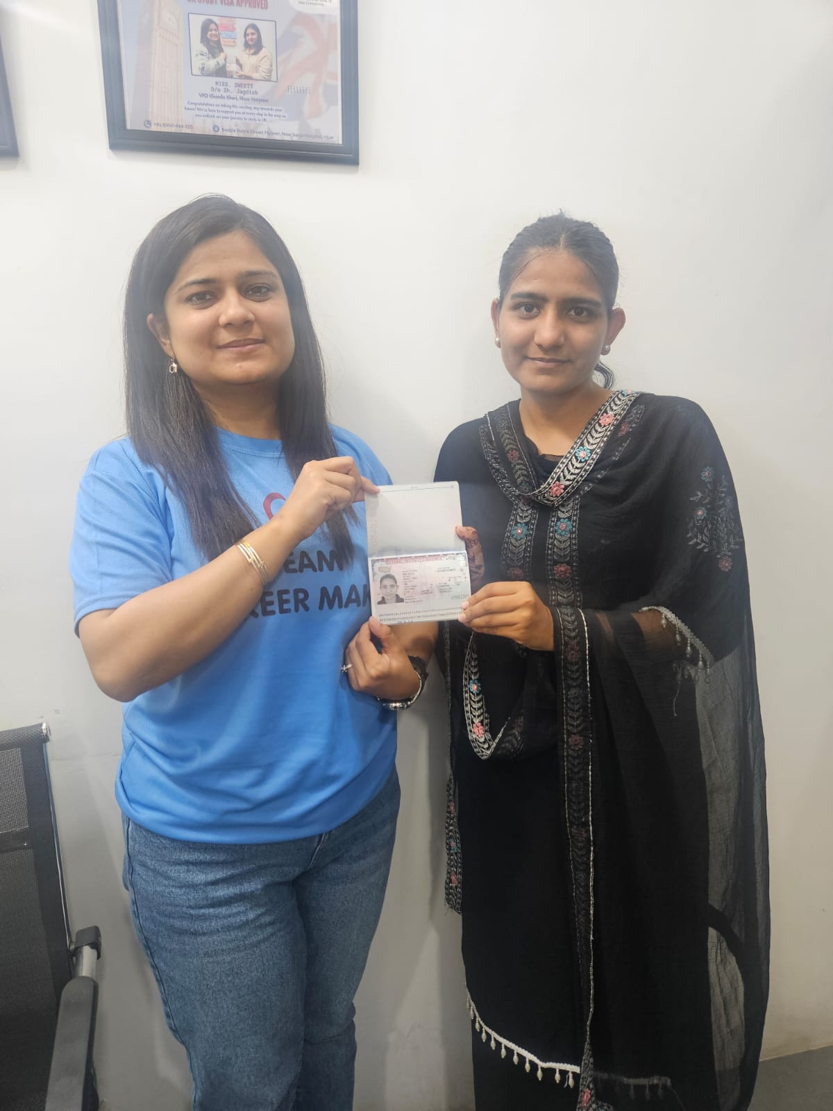 Visa or offer letter awarded to successful immigration consultancy client