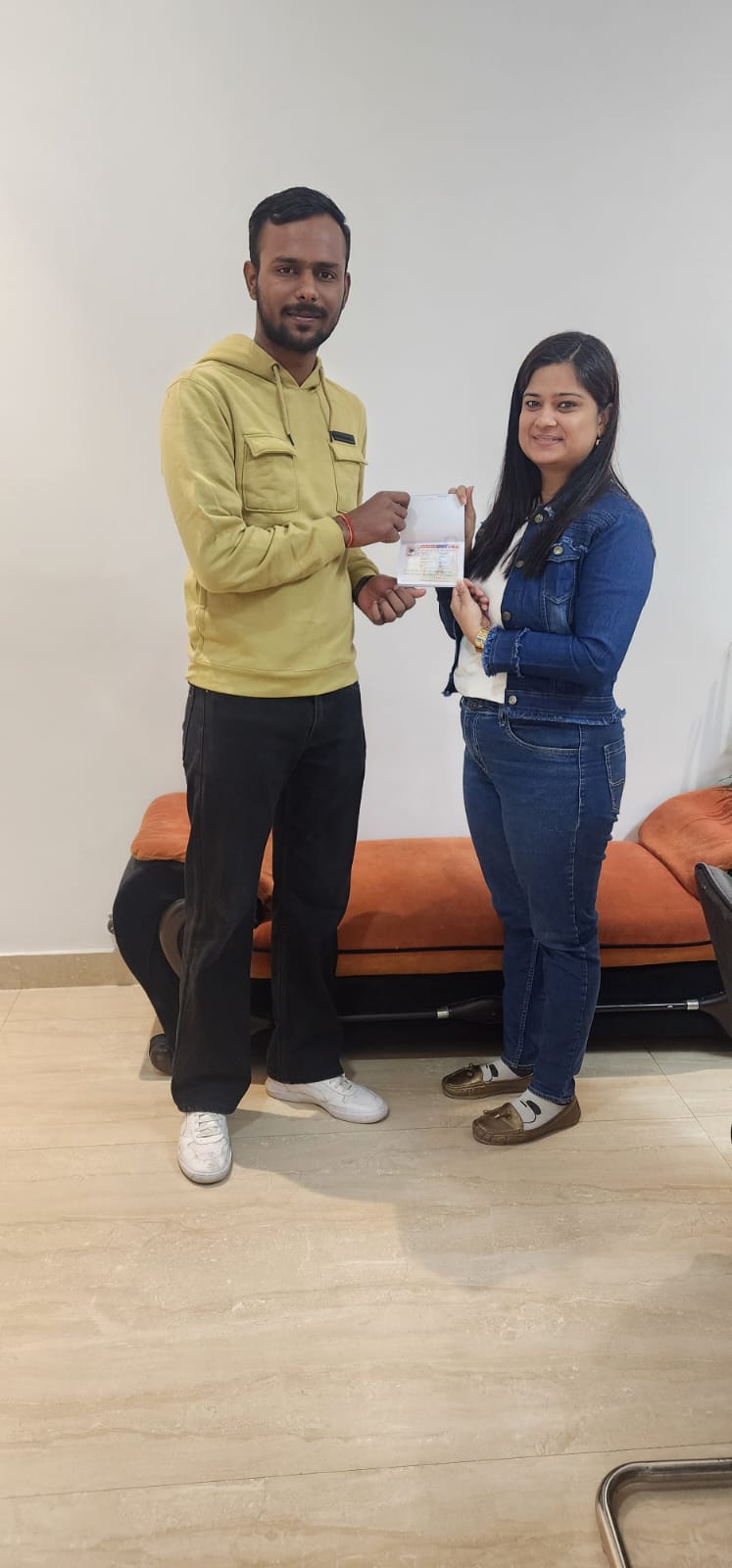 Visa or offer letter awarded to successful immigration consultancy client