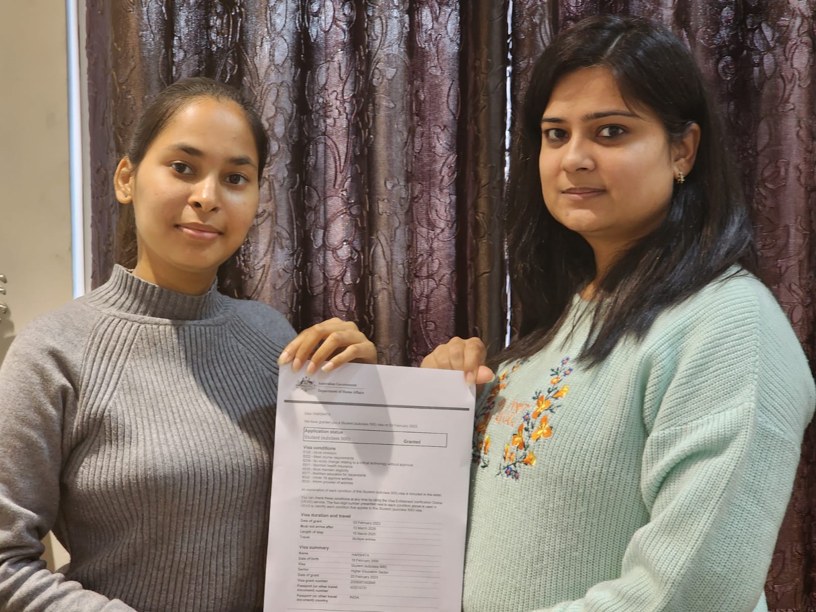 Visa or offer letter awarded to successful immigration consultancy client