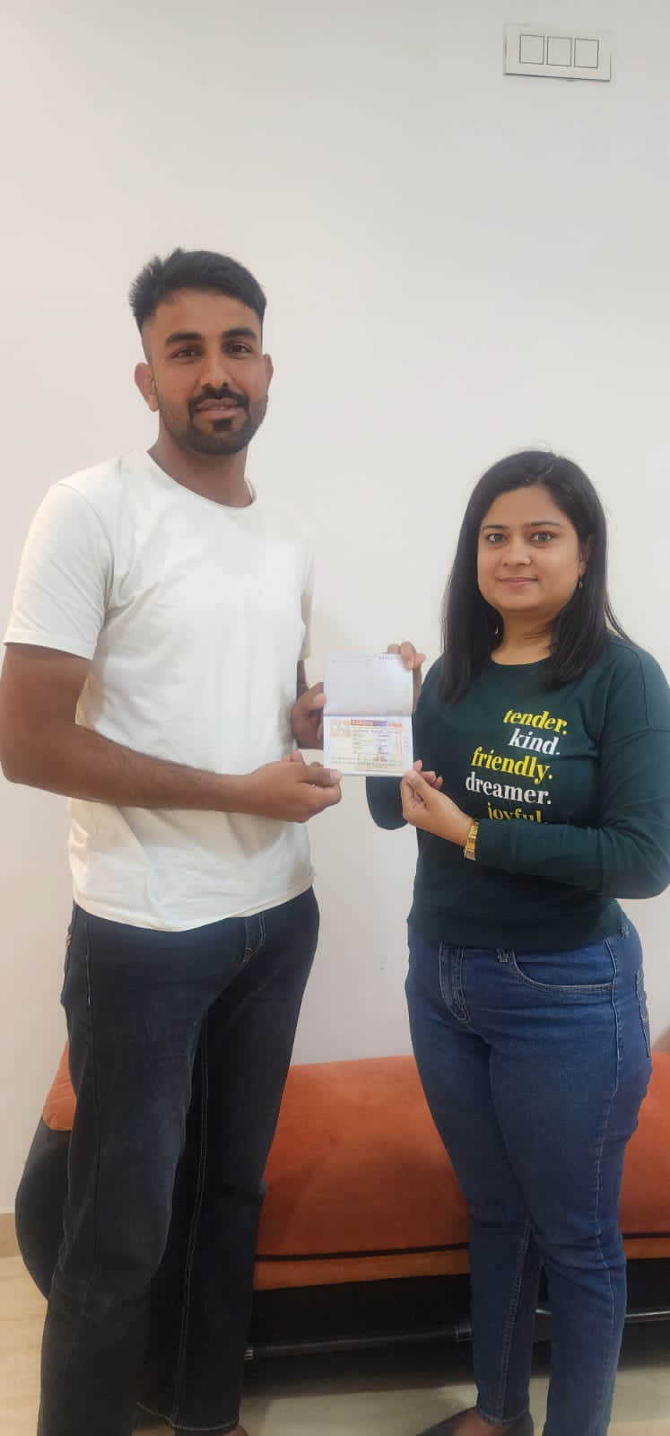 Visa or offer letter awarded to successful immigration consultancy client