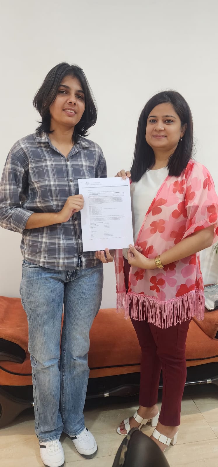 Visa or offer letter awarded to successful immigration consultancy client