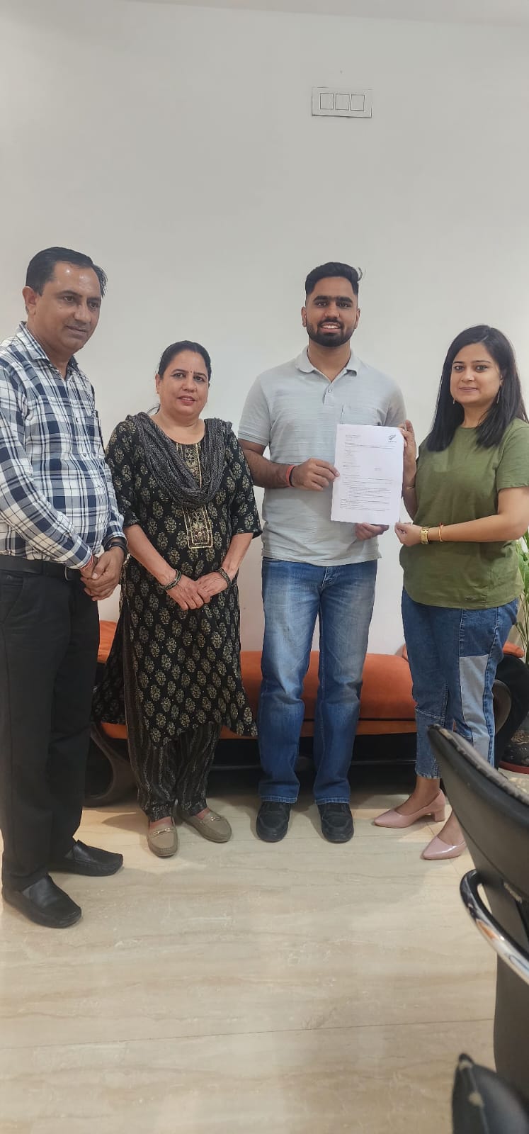 Visa or offer letter awarded to successful immigration consultancy client