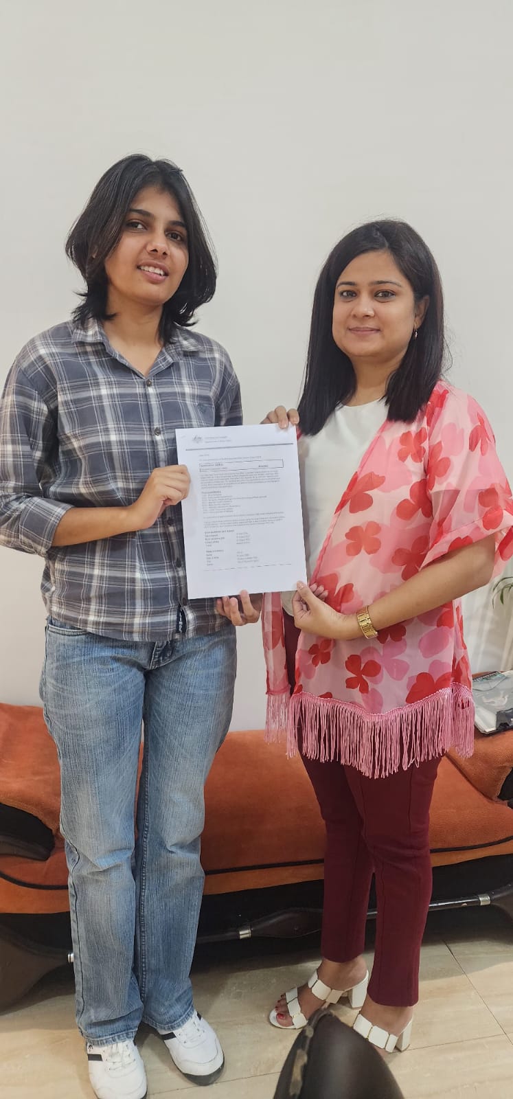 Visa or offer letter awarded to successful immigration consultancy client