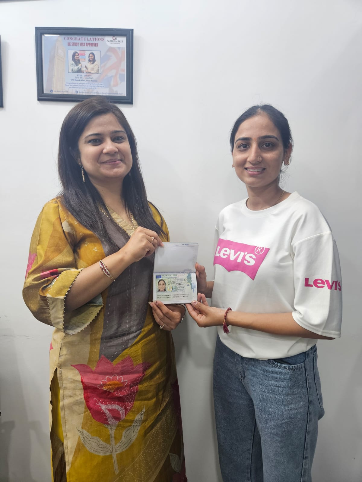 Visa or offer letter awarded to successful immigration consultancy client