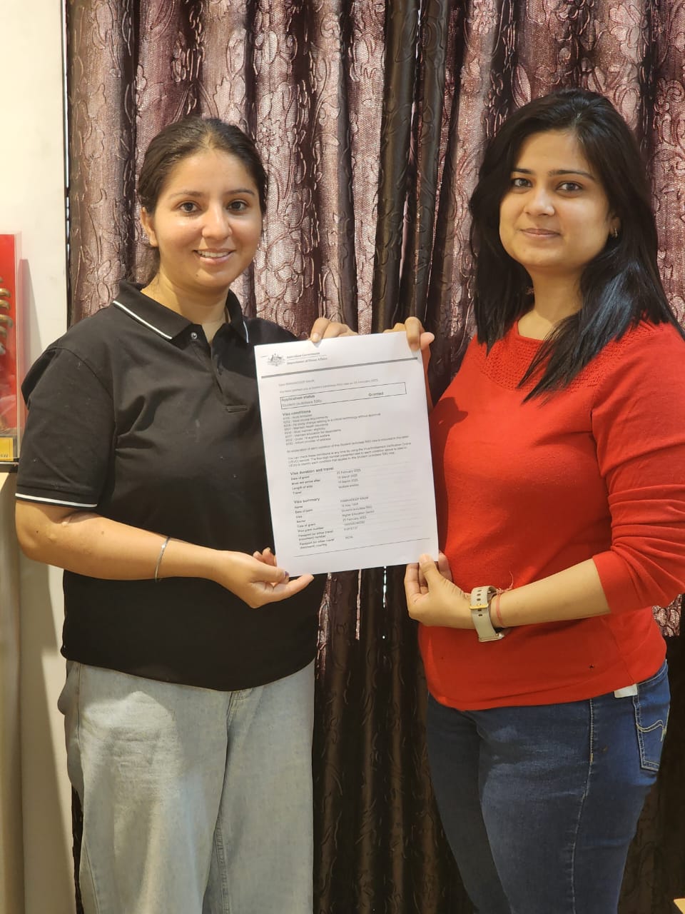 Visa or offer letter awarded to successful immigration consultancy client